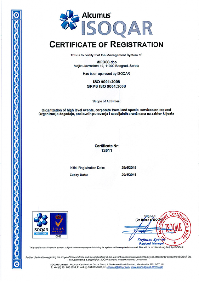 Quality confirmed: Miross received ISO 9001 certification