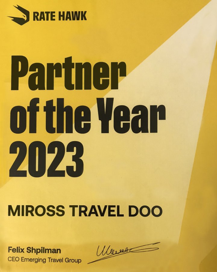 Miross is Rate Hawk Partner of the Year for 2023.